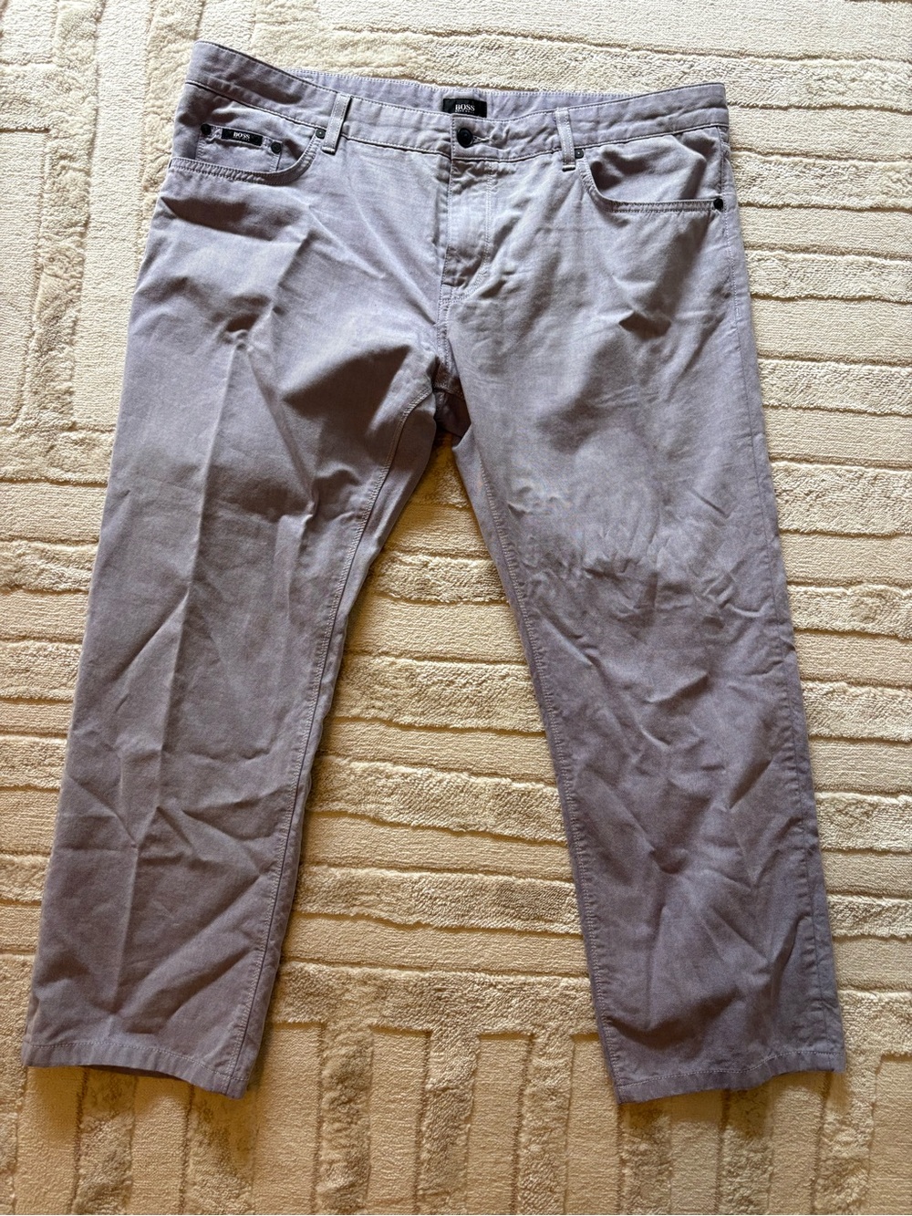 BOSS Men's Light Gray Chinos